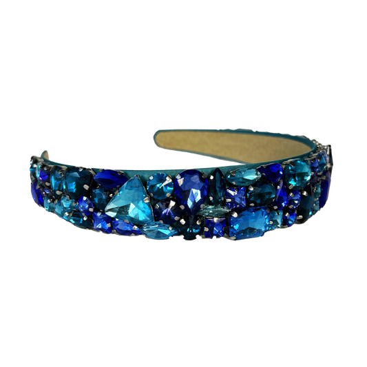 Classic Crystal Headband - Light Blue & Royal Blue