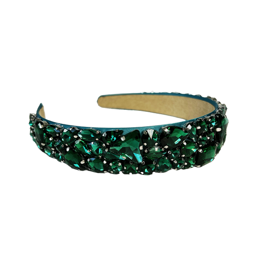 Classic Crystal Headband - Emerald Green